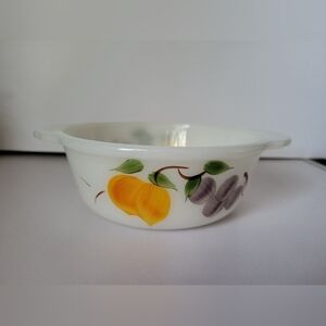 Anchor Hocking Fire King 1PT Casserole Dish, Gay Fads Fruit Print No Lid